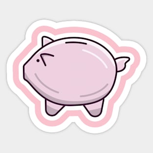 Piggy Bank Cartoon Sticker vector illustration. Business finance icon concept. Concept of kid saving money sticker design logo icon. Sticker